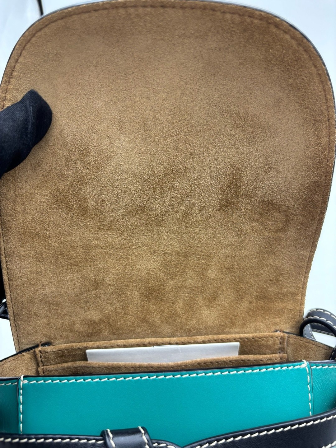 Loewe Pre-Owned Authentic Gate Saddle Bag Blue 13*8*11cm