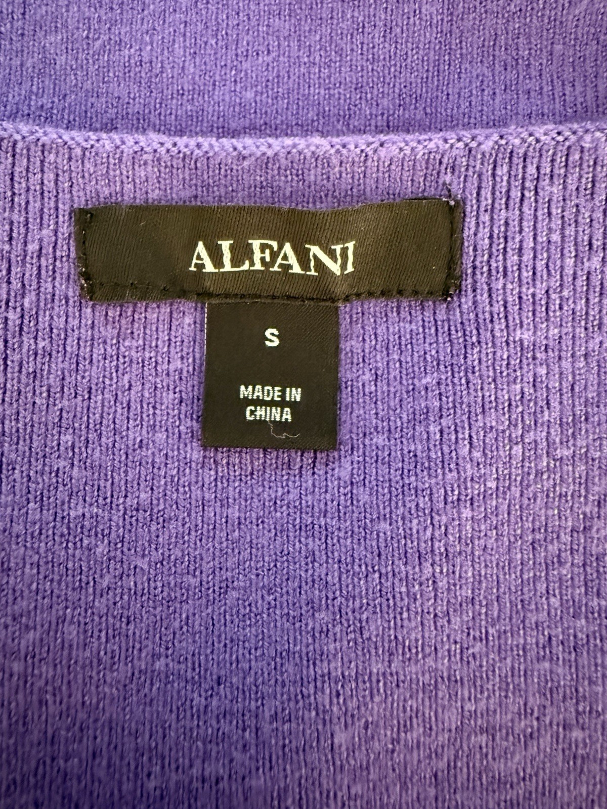 Alfani Purple Knit V-Neck Sleeveless Tank Top Size Small