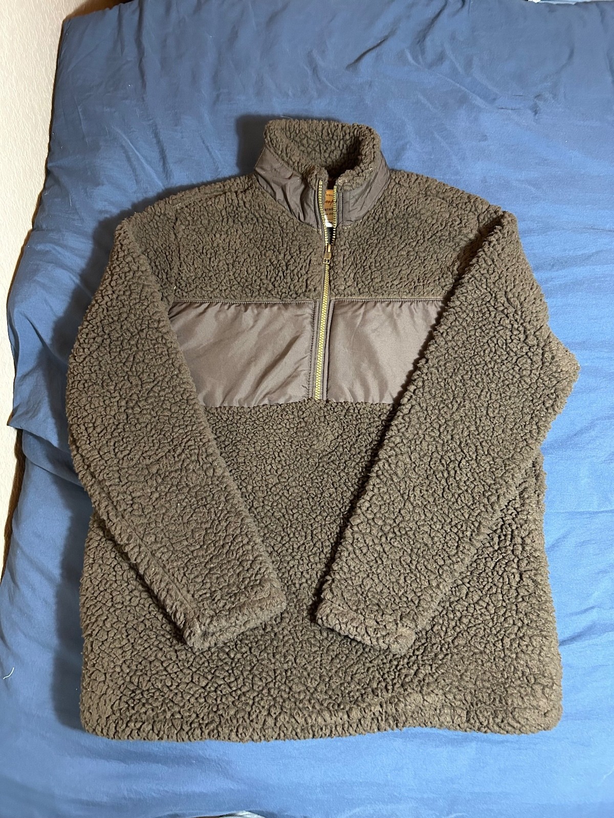 Weatherproof Vintage Brown Sherpa Fleece Pullover Jacket Medium