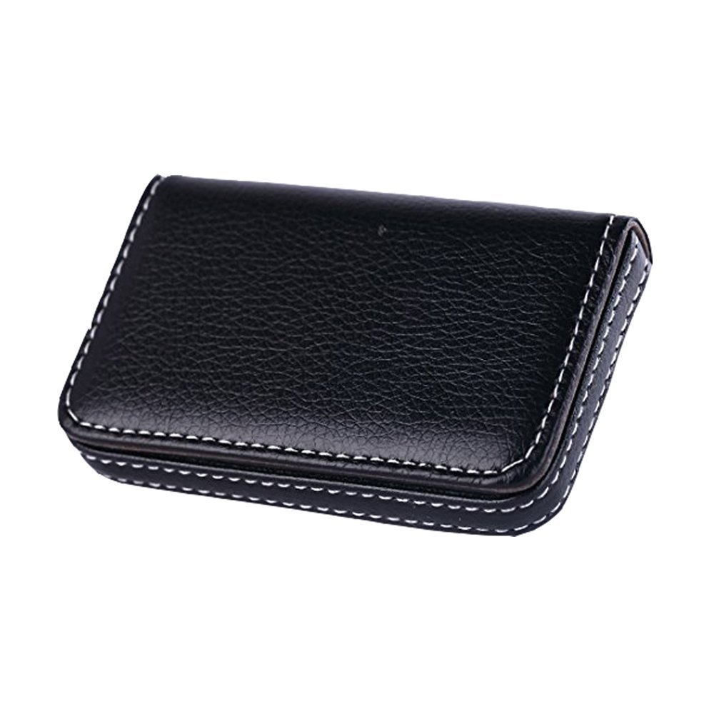 PU Leather Business Card Holder – Professional Pocket Wallet w Magnetic Closure