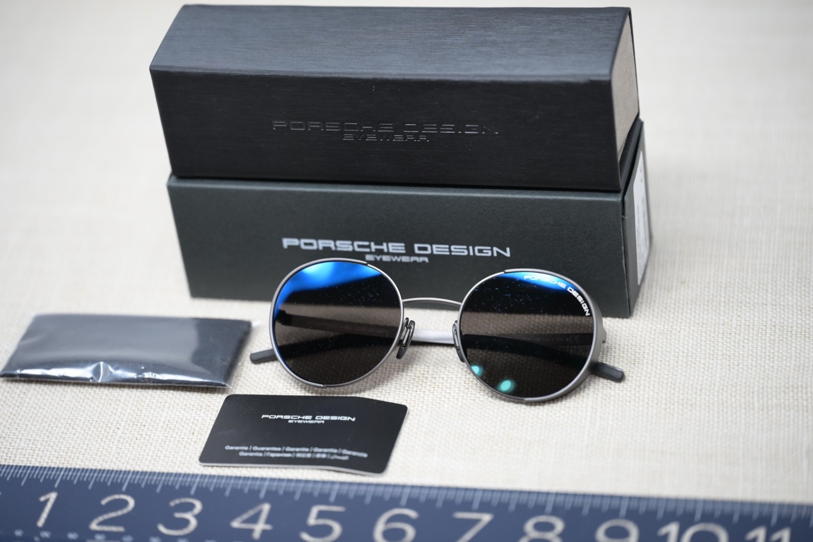 RARE Porsche Design Sidewall P’8674 Mirror Blue Round Metal Sunglasses