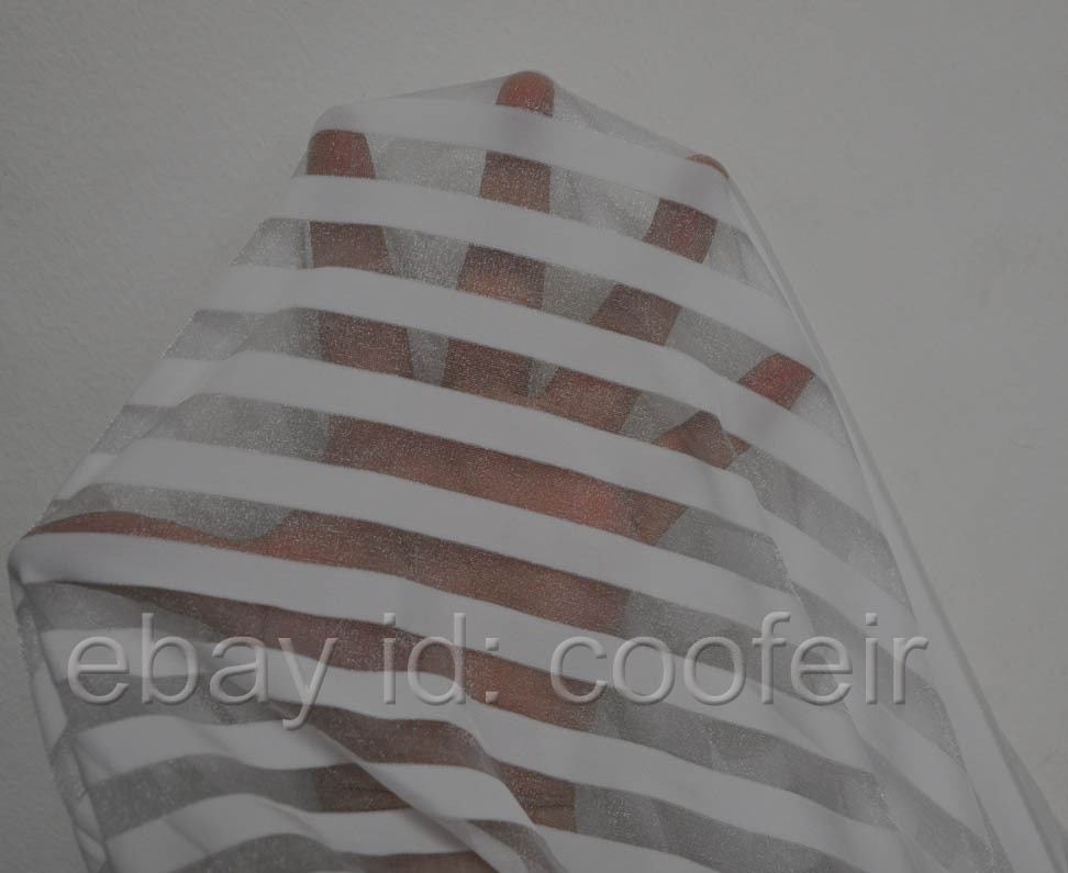 Sexless Neutral Translucent Sheer Short-sleeve T-Shirt Striped Organza Tank Top