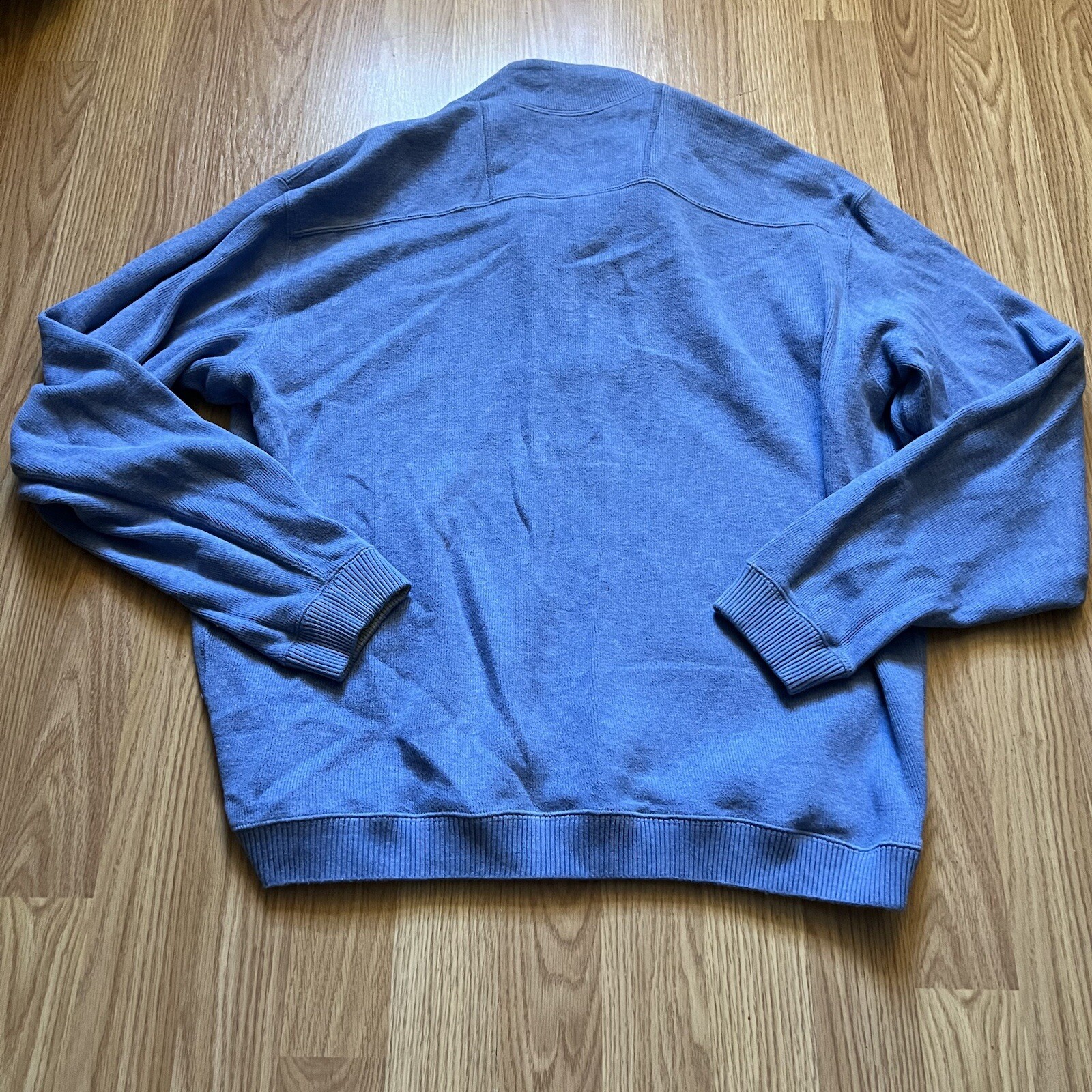 Cremieux Light Blue & Gray Reversible 1/4 Zip Sweater Men’s Size XL Golf Preppy