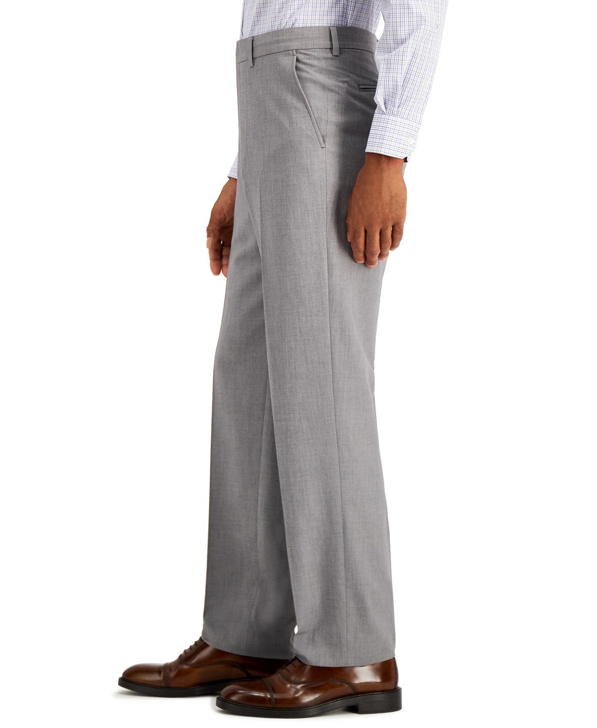 Nautica Mens Modern Fit 2 Piece Suit 46 R / 40 Waist Light Grey Solid Stretch