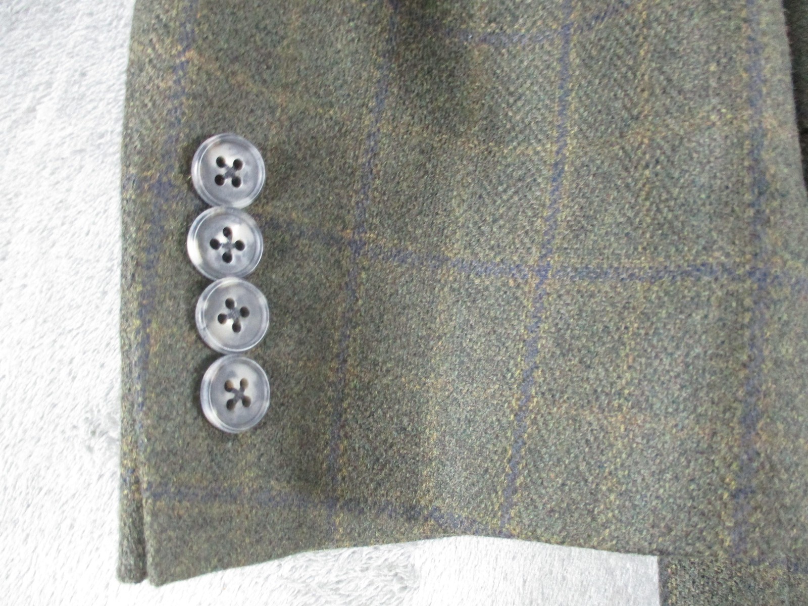 Tallia Blazer Mens Large Green Wool Windowpane Plaid Sport Coat Made Canada