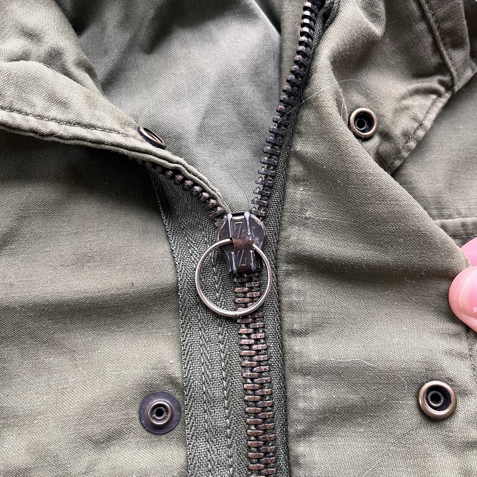 Vintage M-65 Field Jacket Olive Drab Green Military Utility Coat Medium