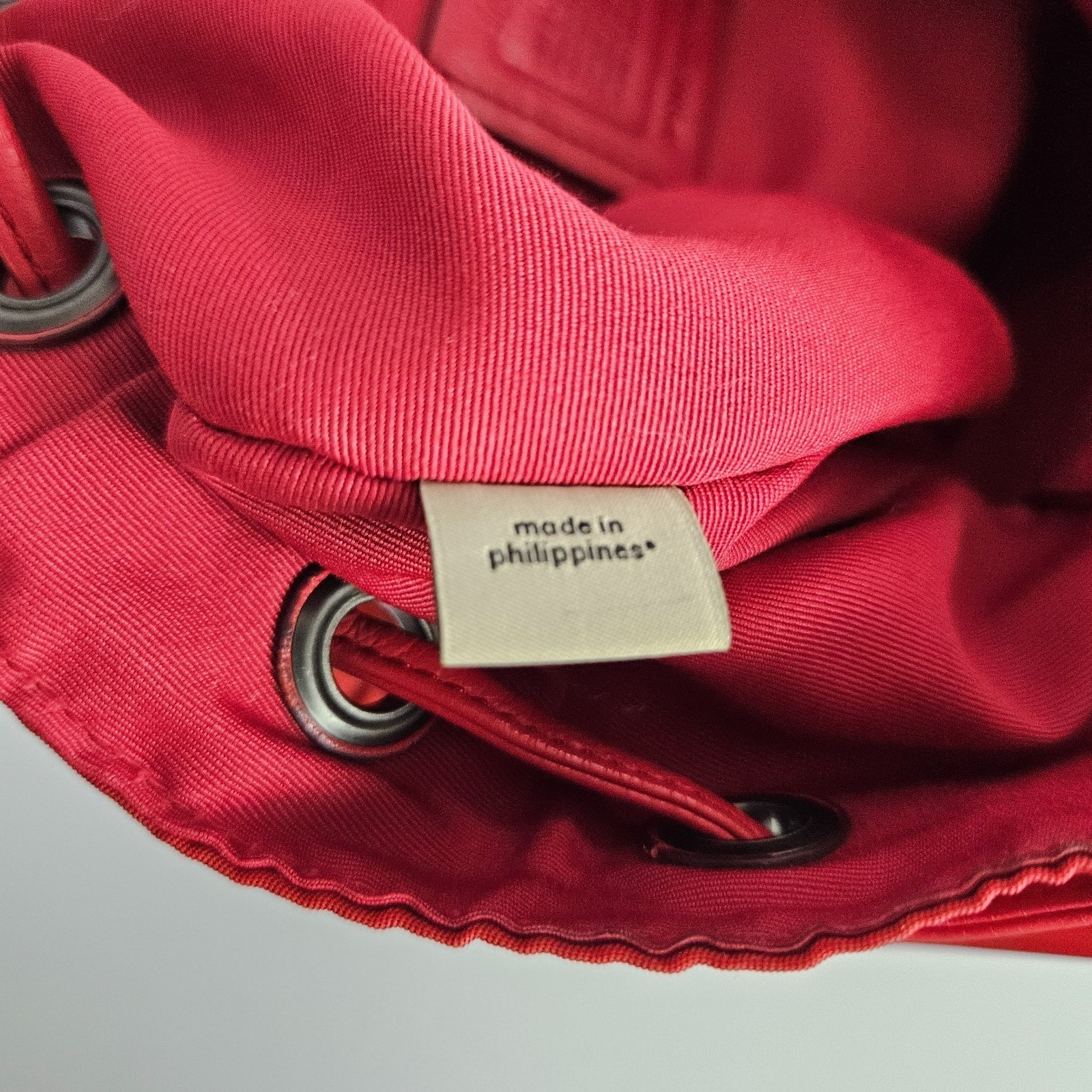 Coach Nylon Backpack Red Billie Charlie F58814 Silver Hardware Drawstring Bag