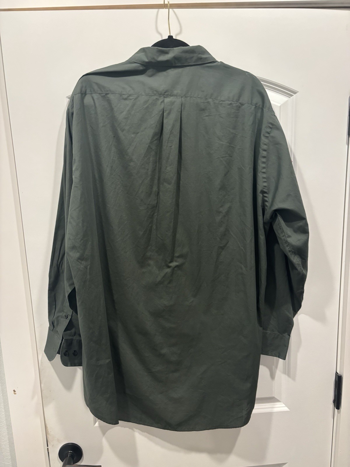 David Taylor Classic Fit Solid Green Long Sleeve Dress Shirt 17-17.5 34/35 XL
