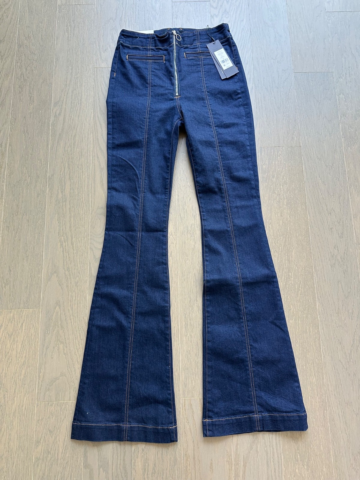Veronica Beard Beverly Indigo Rinse Skinny Flare Trouser Jean With Tags Size 29