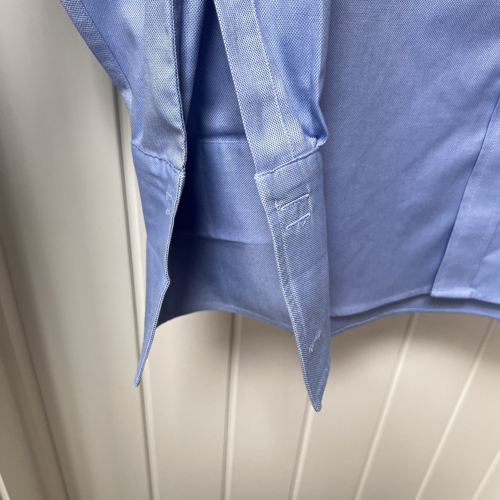Charles Tyrwhitt Shirt Men’s Neck 17.5″ Blue Double Cuff Classic Fit Non Iron