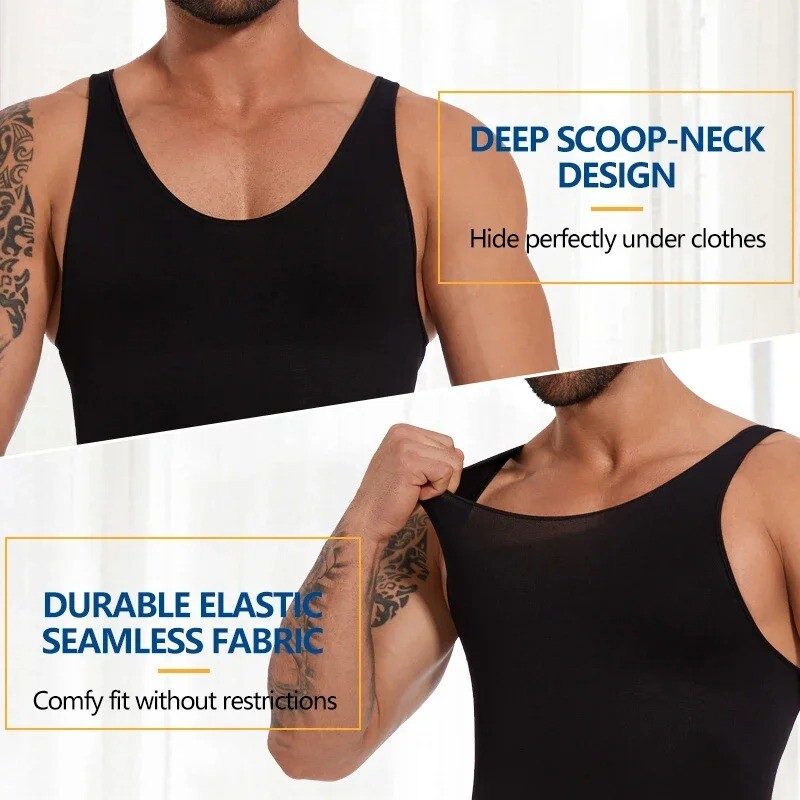 Men Shapewear Tummy Control Full Body Shaper Compression Slim Bodysuit Jumpsuits
