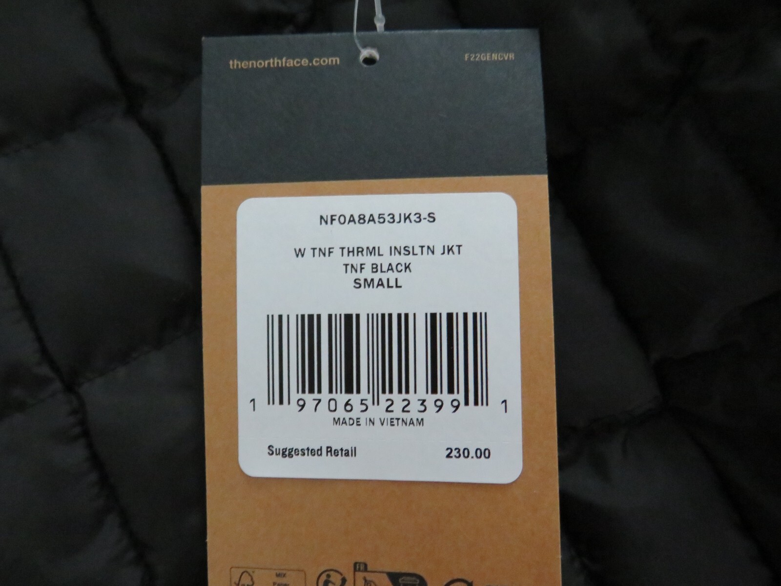 Womens TNF The North Face Thermoball FZ ECO Puffer Insulated Warm Jacket – Black