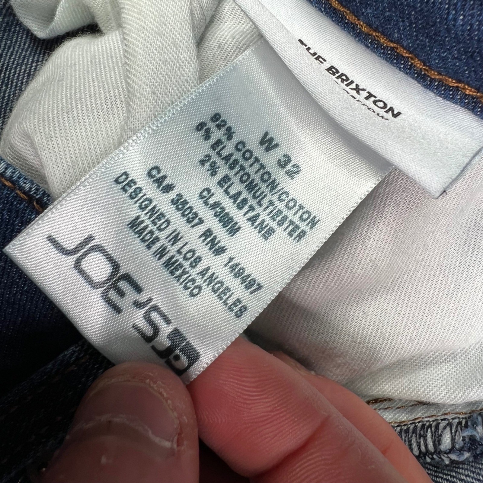 Joe’s The Brixton Jeans Mens 32 Blue Solid Straight Narrow Fit Whiskered Denim