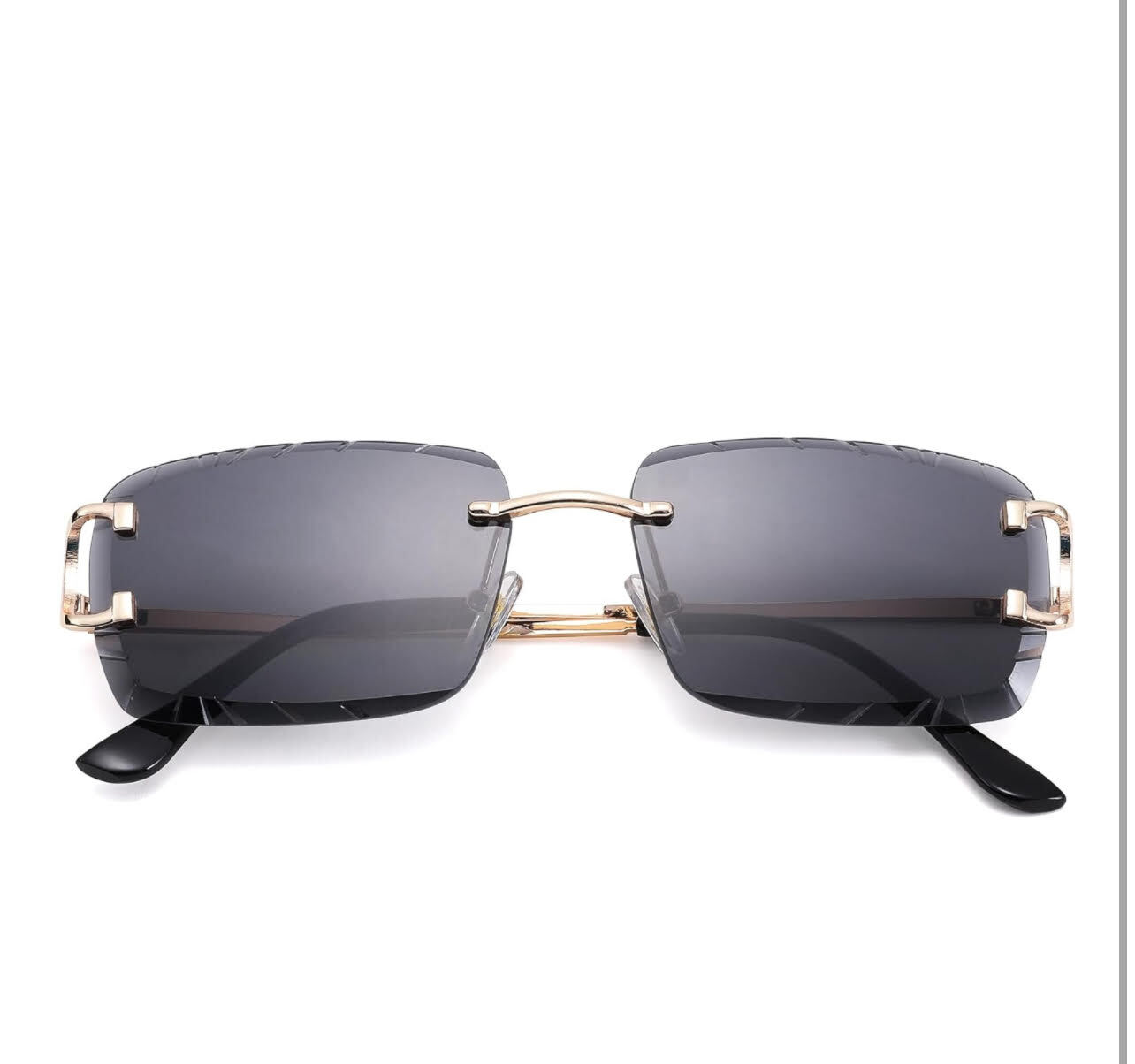 Sunglasses Framless Men Square Classic Retro Style Outdoor Hip Hop Migos Clear