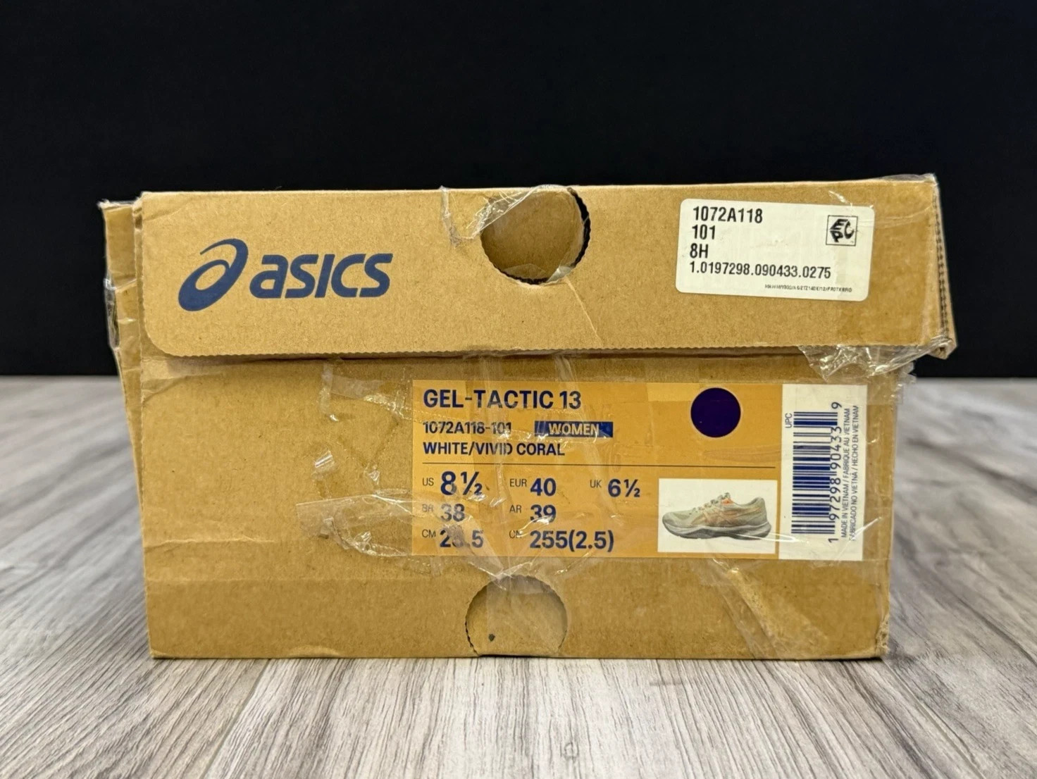 ASICS GEL-Tactic 13 White Vivid Coral Womens Volleyball Shoes Size 8.5