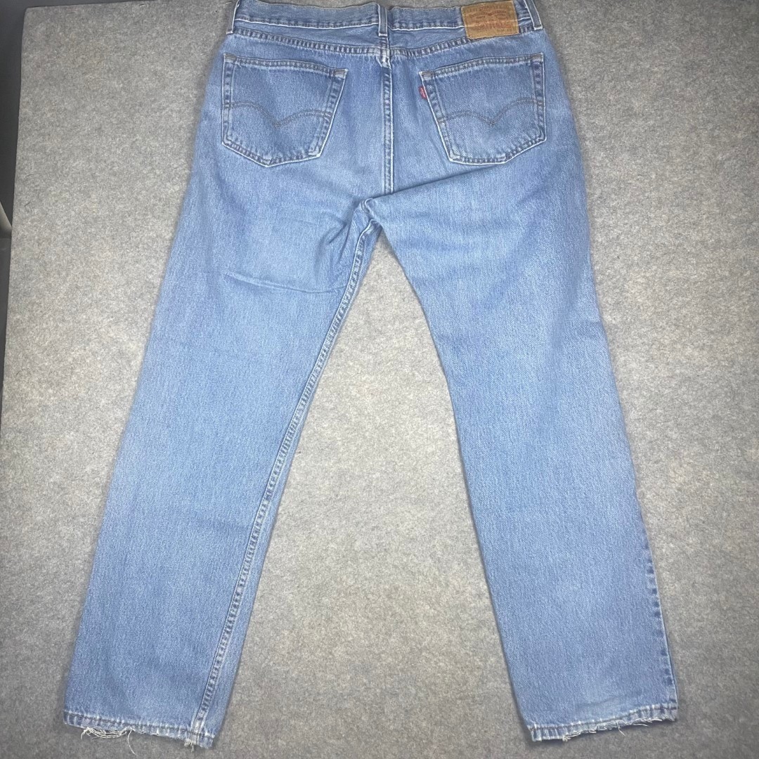 Levi Strauss 505 Mens W36 L32 Blue Denim Straight Fit Jeans Pants