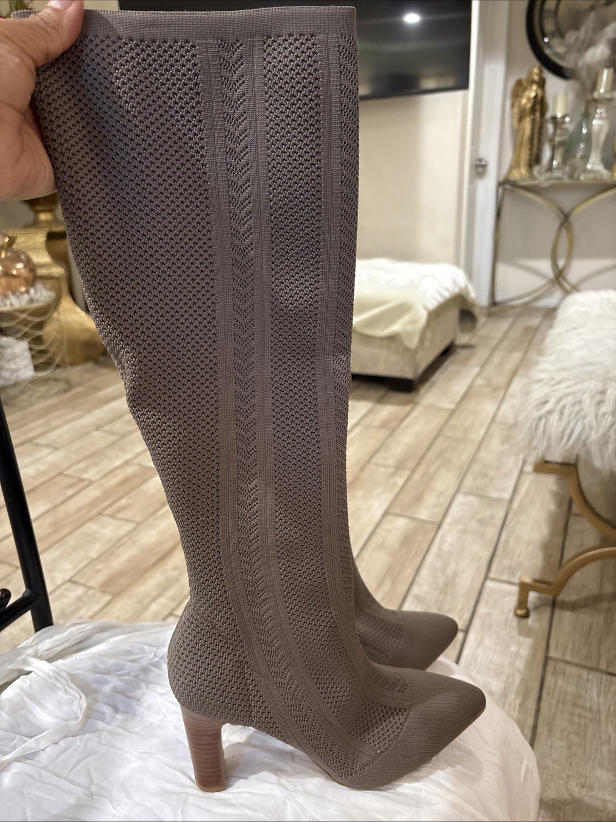 Charles by Charles David Knit Knee High Boot Size 9.5 Brownish