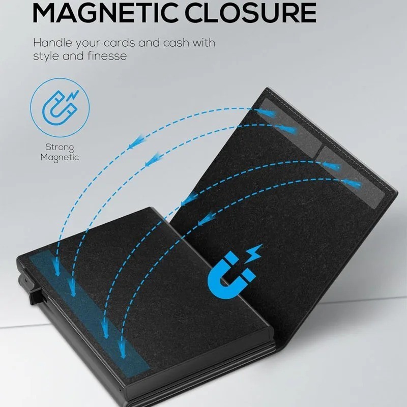 Slim RFID Blocking Pop Up Wallet for Men Card Holder Minimalist Metal Wallet