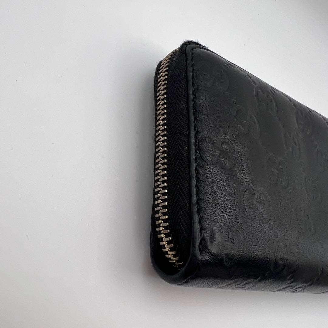 Gucci GUCCI Long Wallet Round Zipper GG Embossed Plate Logo
