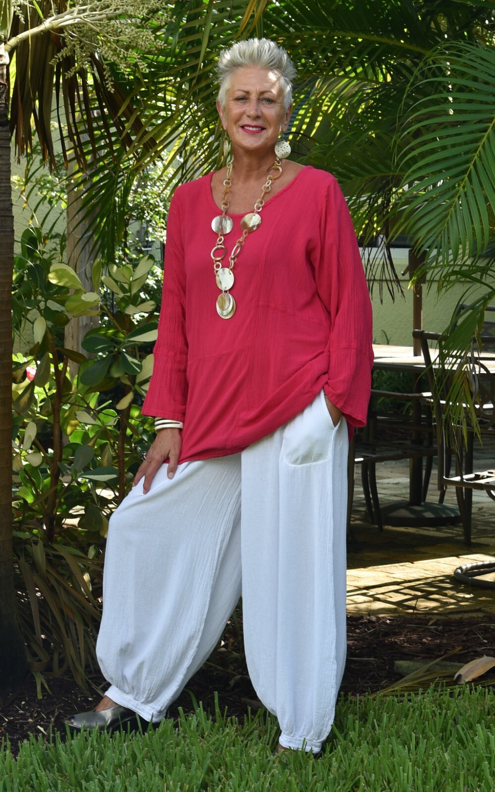 WATERSISTER Cotton Gauze PATCH TUNIC Panel Top 1(S/M) 2(M/L) 3(XL) oh my COLORS