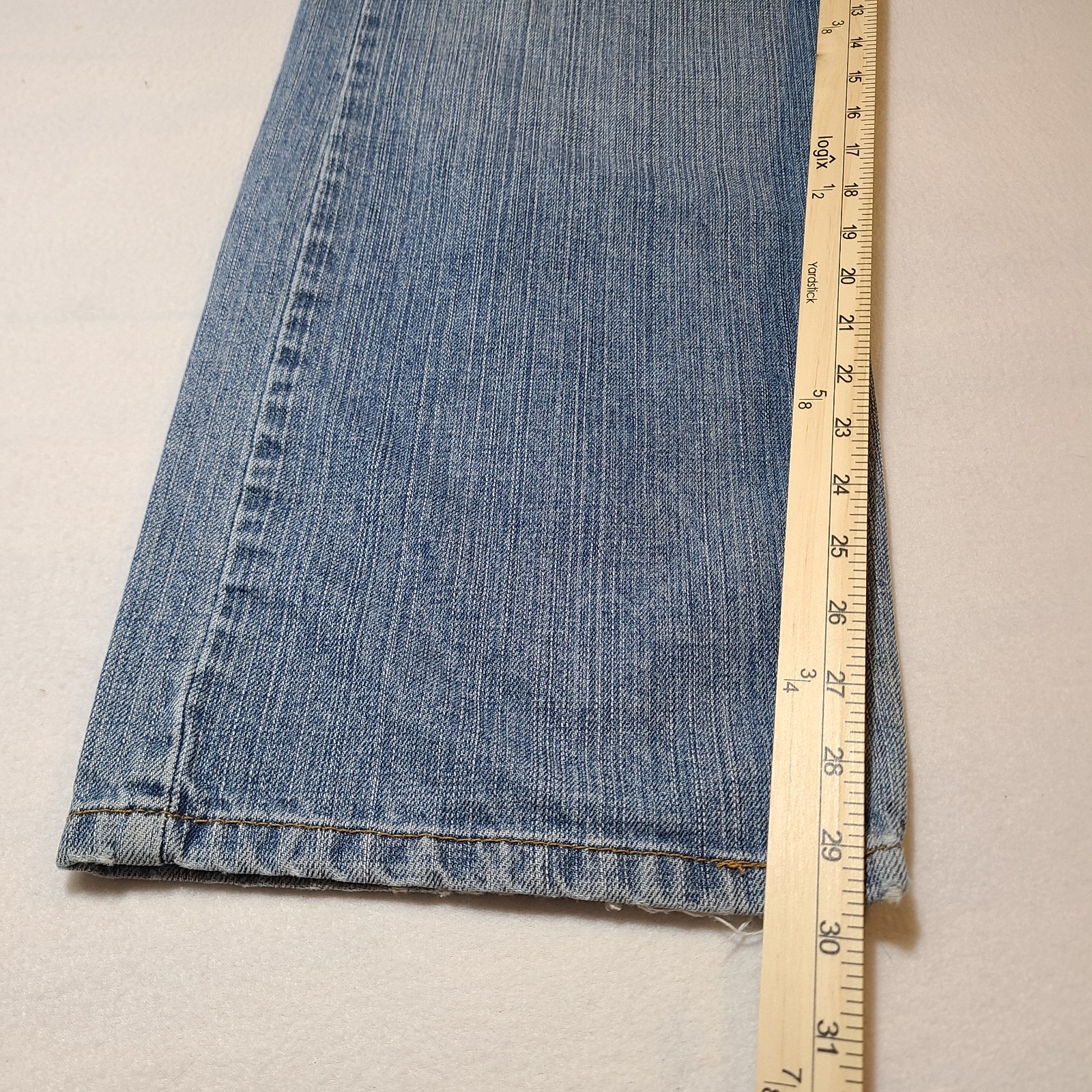 Levi’s 569 Loose Straight Jeans Mens 38×32 Light Wash Blue Denim Pants Y2K Zip