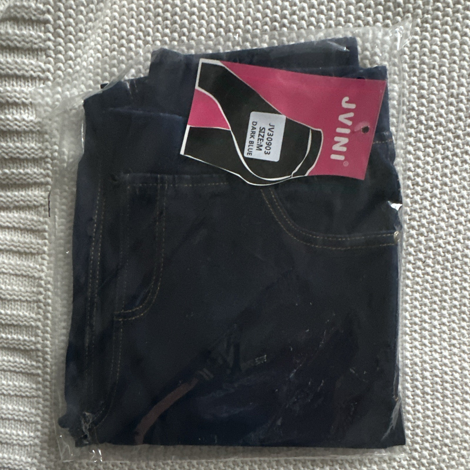 JVINI Women’s Dark Wash Pull-On Skinny Jeans Stretch 5-Pocket Size M