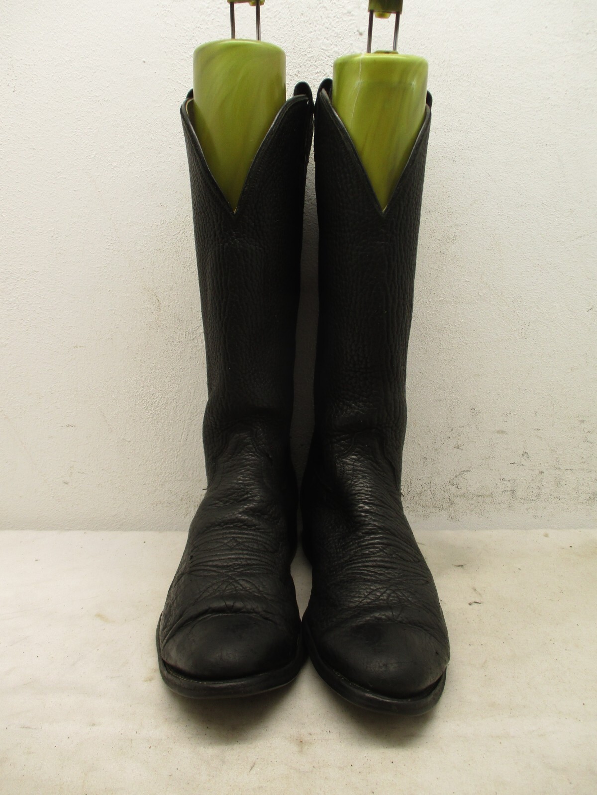 OKLAHOMA Black Bullhide Leather Cowboy Boots Mens Size 10 D Style 4099