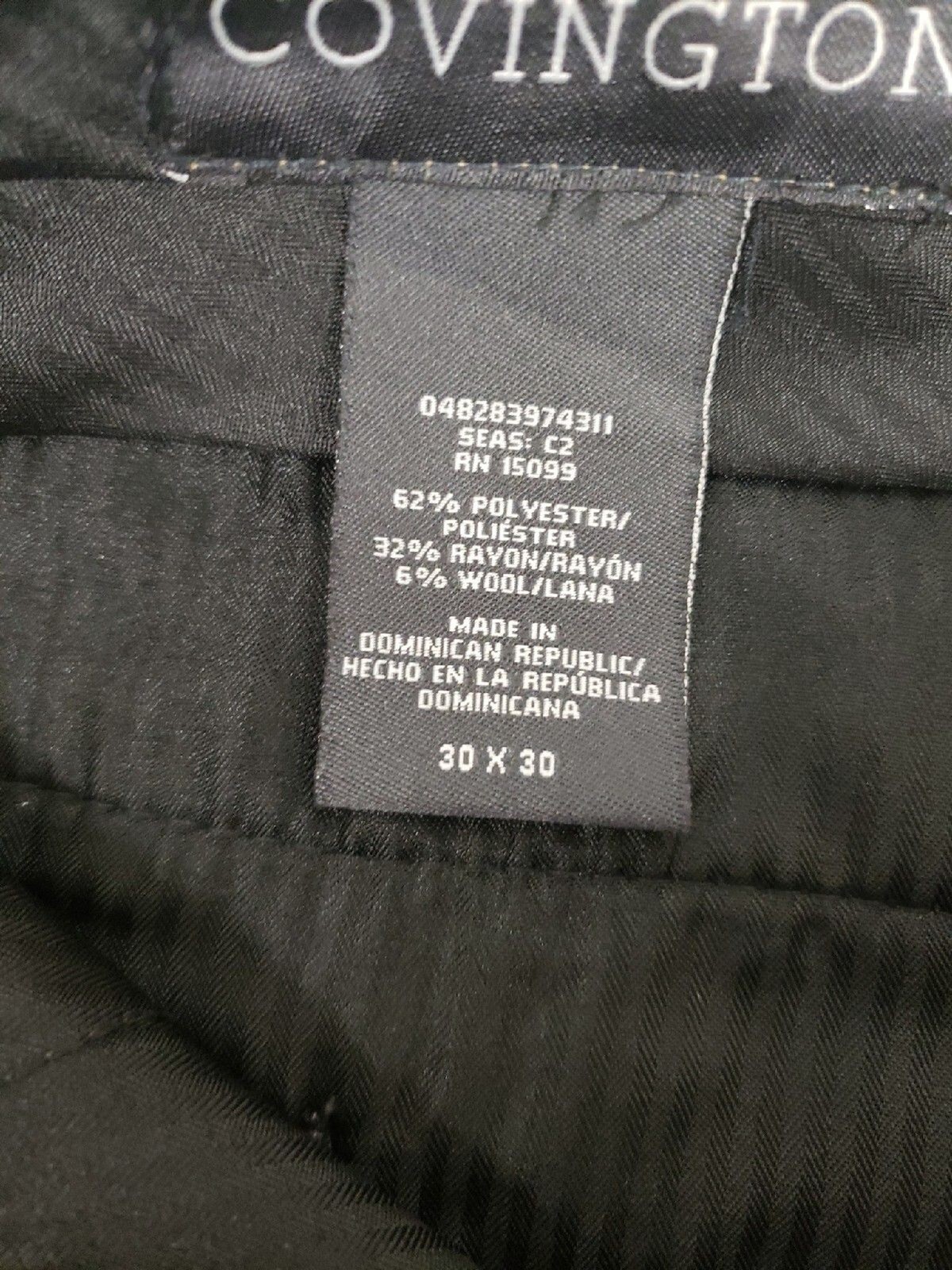 Covington Mens Classic Fit Gray Dress Pants Pleated With Cuffs Sz 30×30 NWT