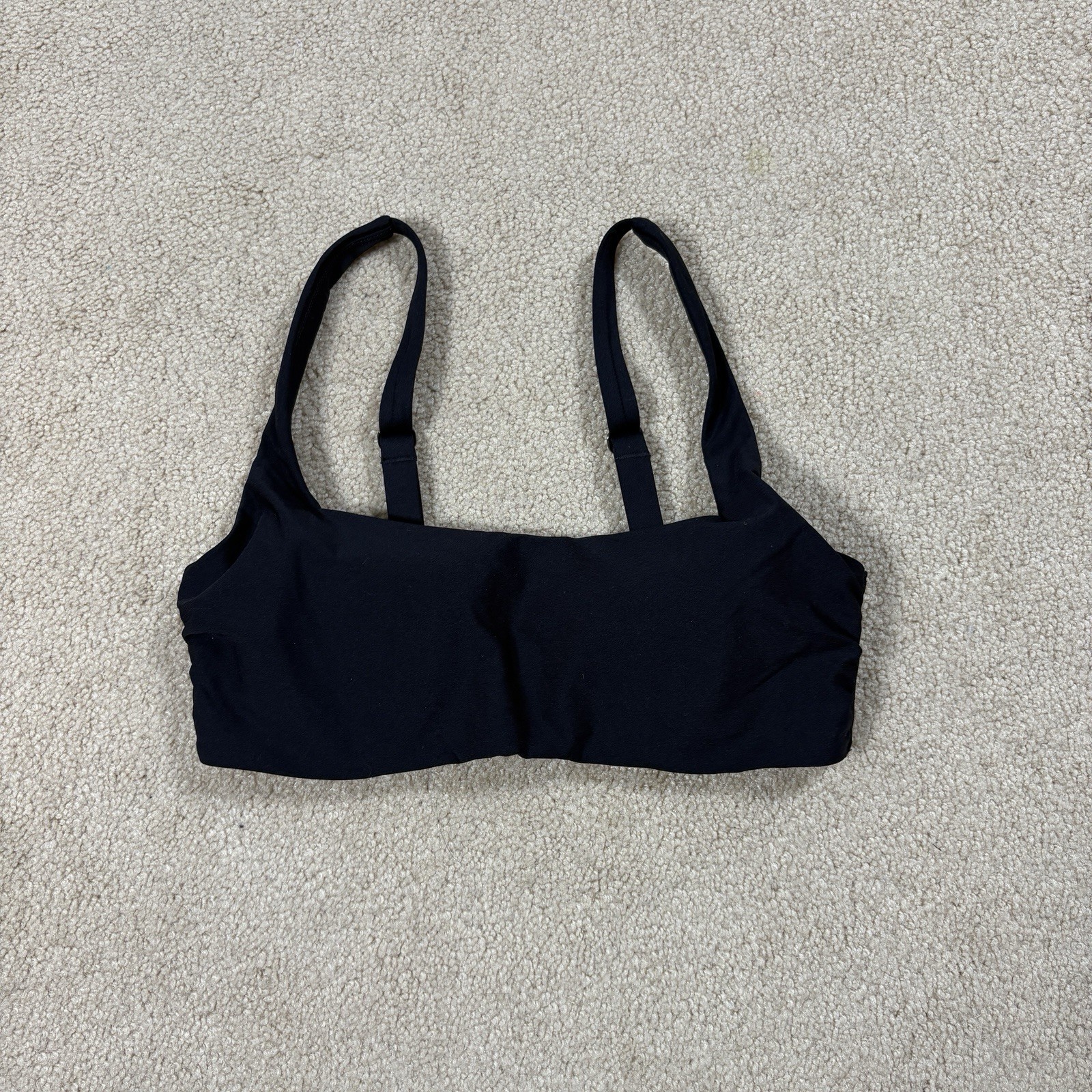 Athleta Black Square Neck Bra Cup Bikini Top Womens Size 34 B/C Convertible Back