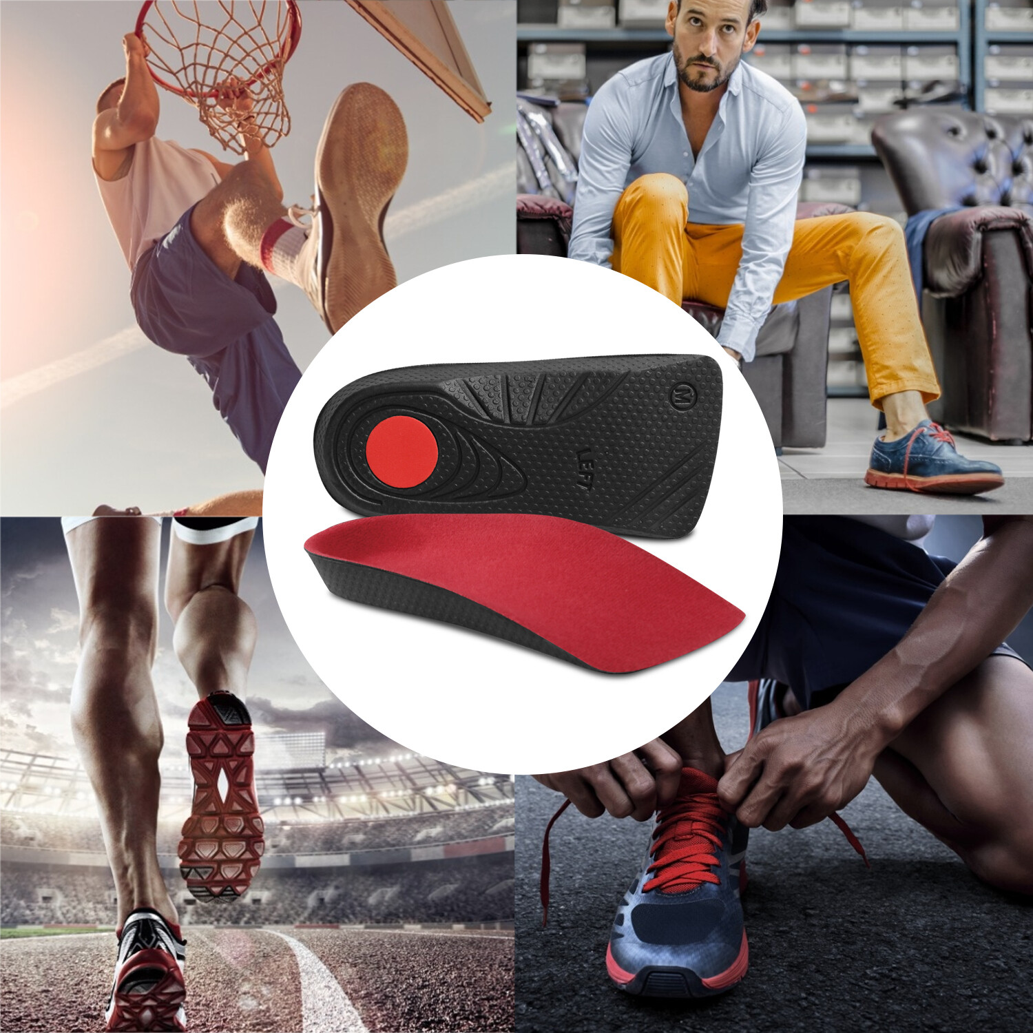 Arch Cushion Plantar Orthotic Insoles Half Cushion Athletic Socks Relieve Planta