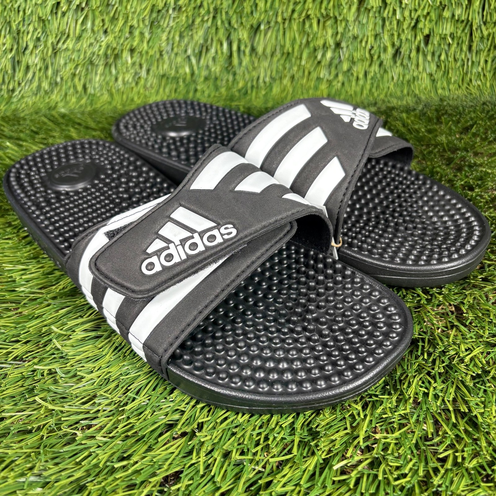 Adidas Adissage Slides Post Workout Massage Slides Black White F35580