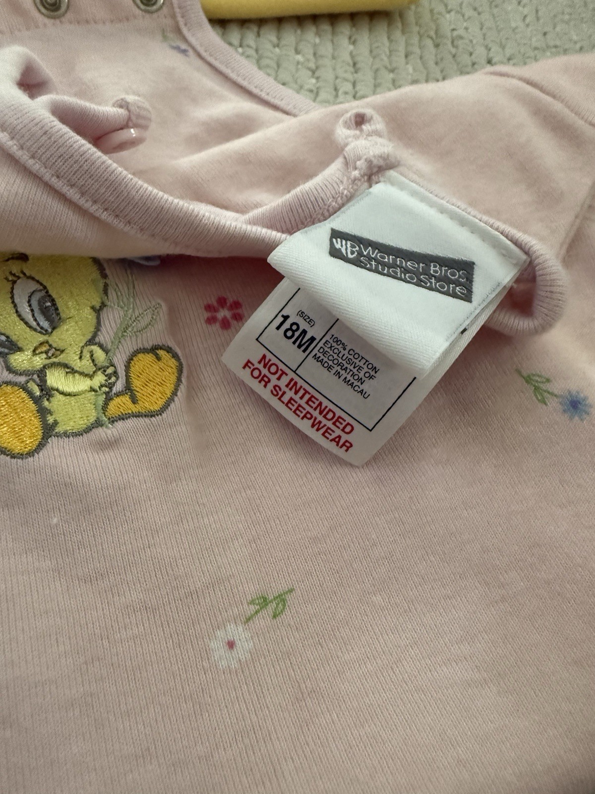 Warner Bros. Baby Tweety Looney Tunes 4pc Cotton Lot 12M/18M. Vintage