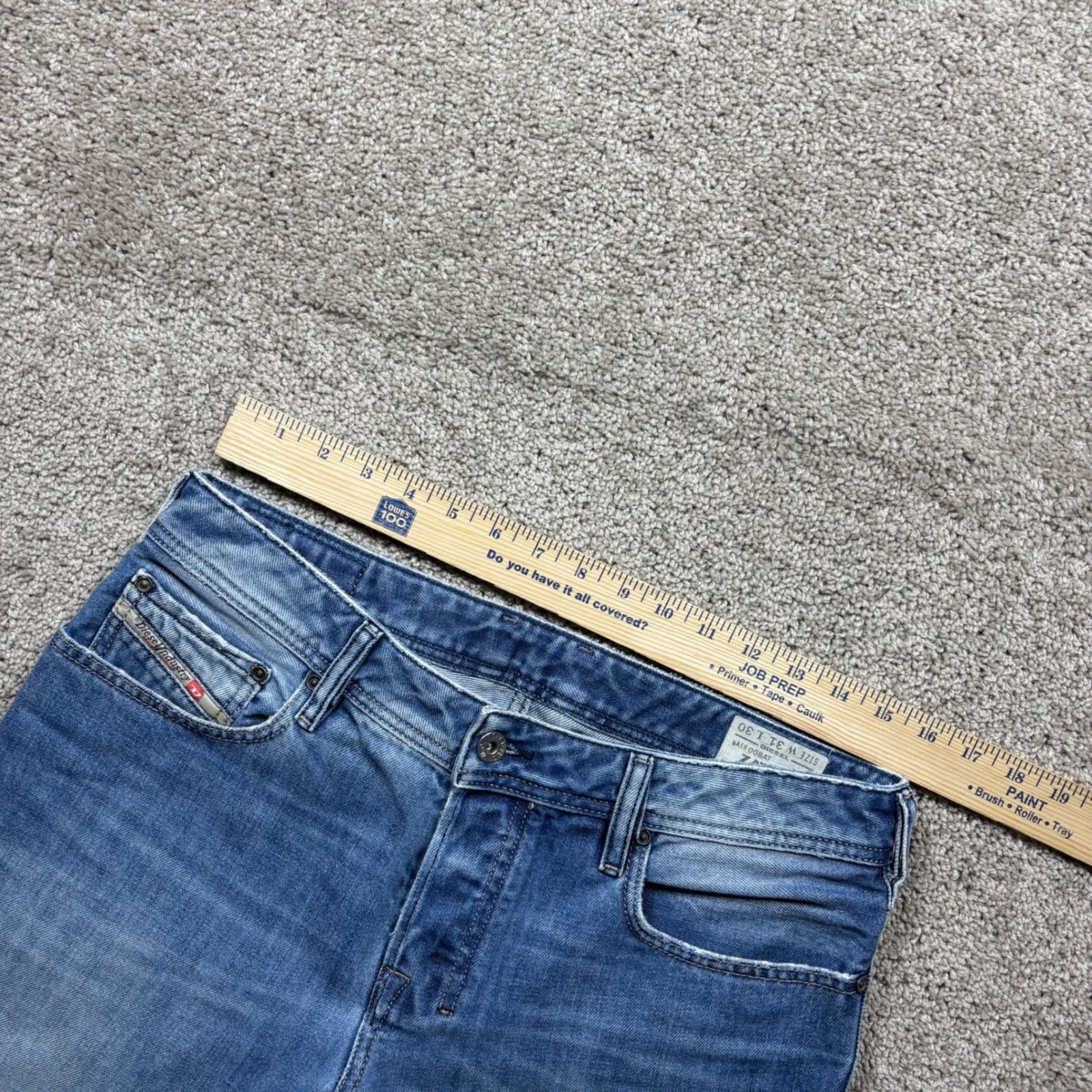 Diesel Zatiny 008AT Mens Regular Bootcut Jeans Blue Denim 31×30 Made in Italy