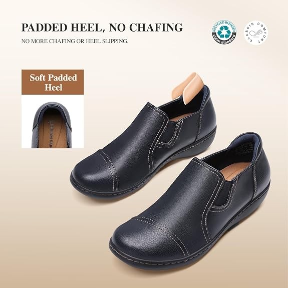 Women Arch Support Loafers Closed Toe Lightweight Flats Office Casual Daily