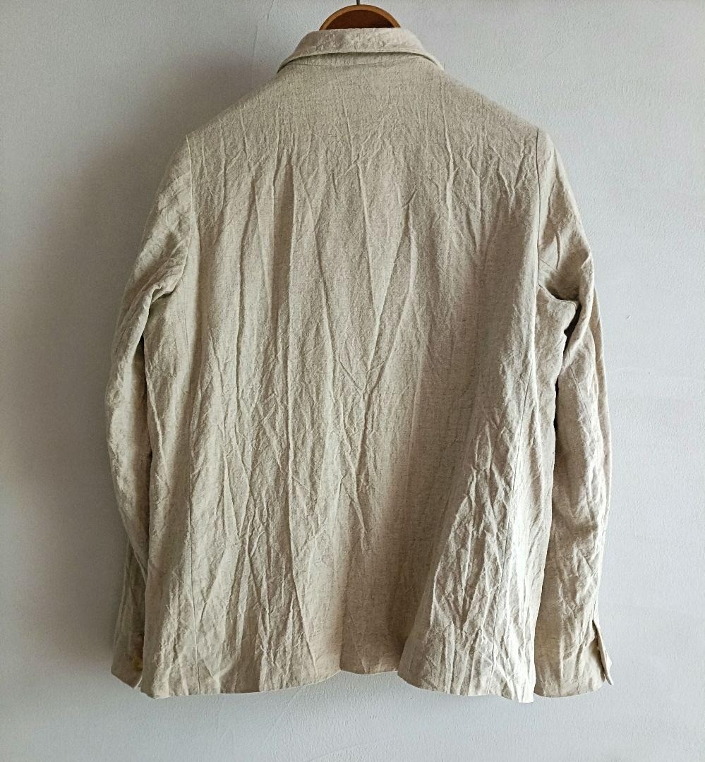 ECOLE DE CURIOSITES Linen Ramie Tightly Woven Jacket Size M Washed Out Finish