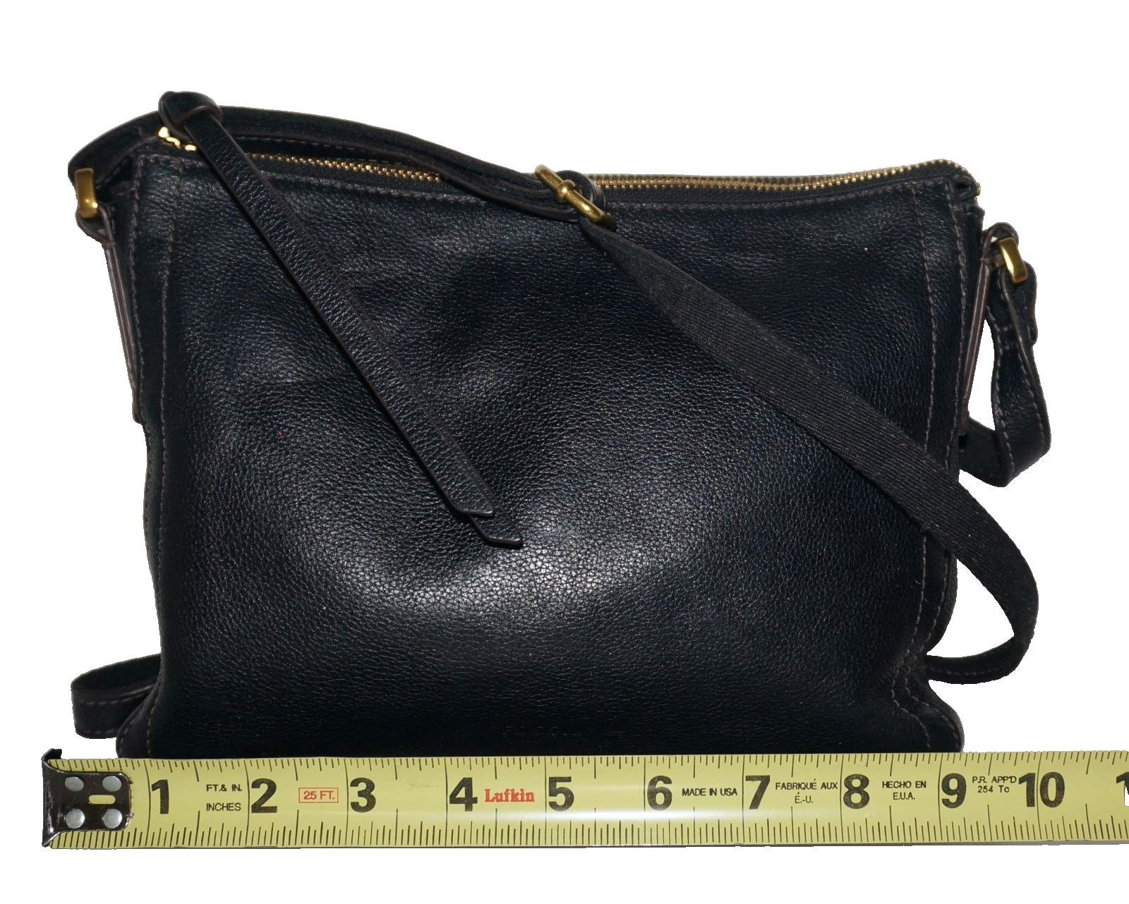 FOSSIL Small Black Leather #SHB2057 Slim Crossbody Shoulder Bag 7×9