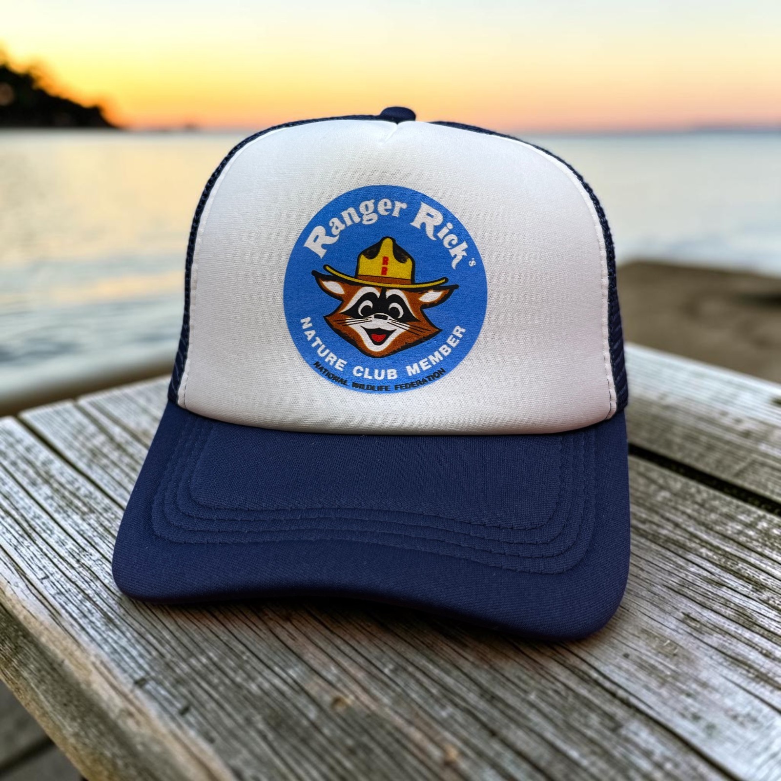 Ranger Rick Nature Club Member Mens Trucker Hat Navy Snapback Mesh Ball Cap