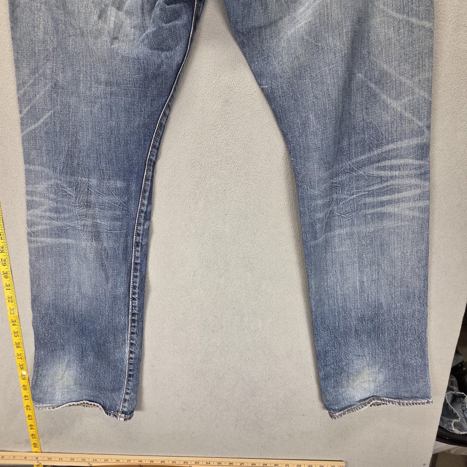 Levis 514 Jeans Mens Blue Selvedge Straight Whiskers Honeycomb Fits 36×34