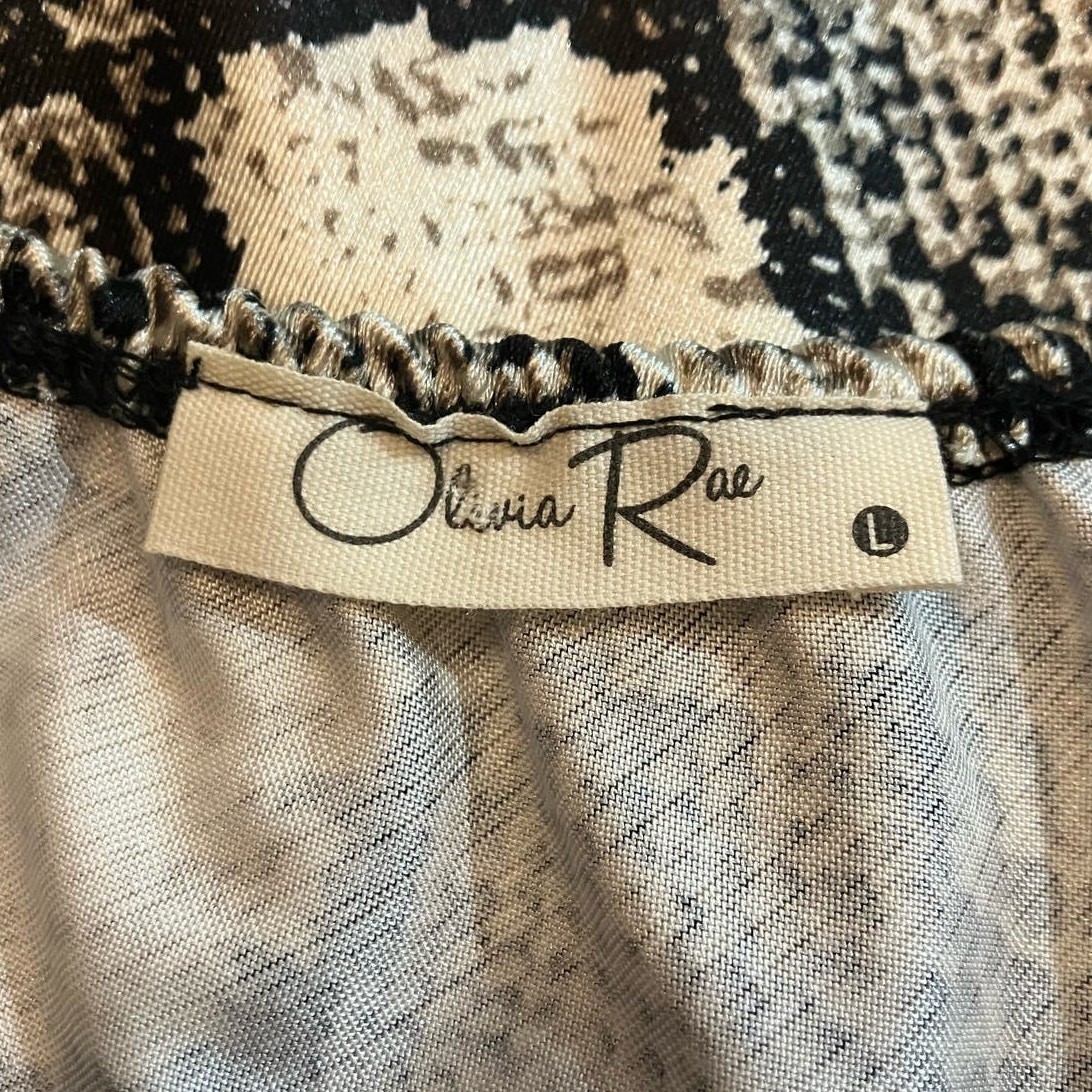 Olivia Rae Women’s Snakeskin A-Line Satiny Smooth Feel Above-Knee Skirt | Size L