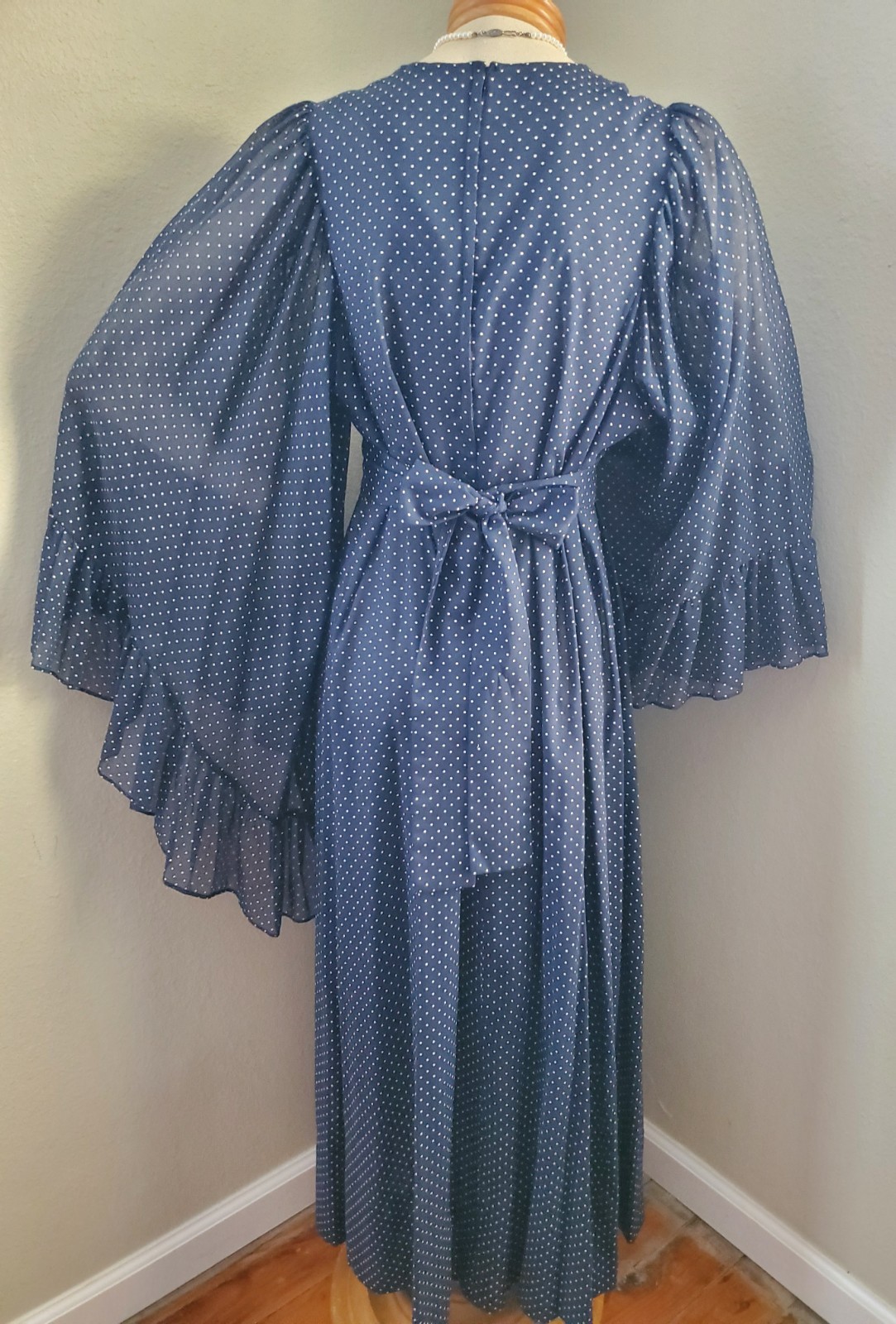 Vintage 70’s BUTTERFLY SLEEVE MAXI DRESS Stevie Nicks Caftan Festival Fairy Boho
