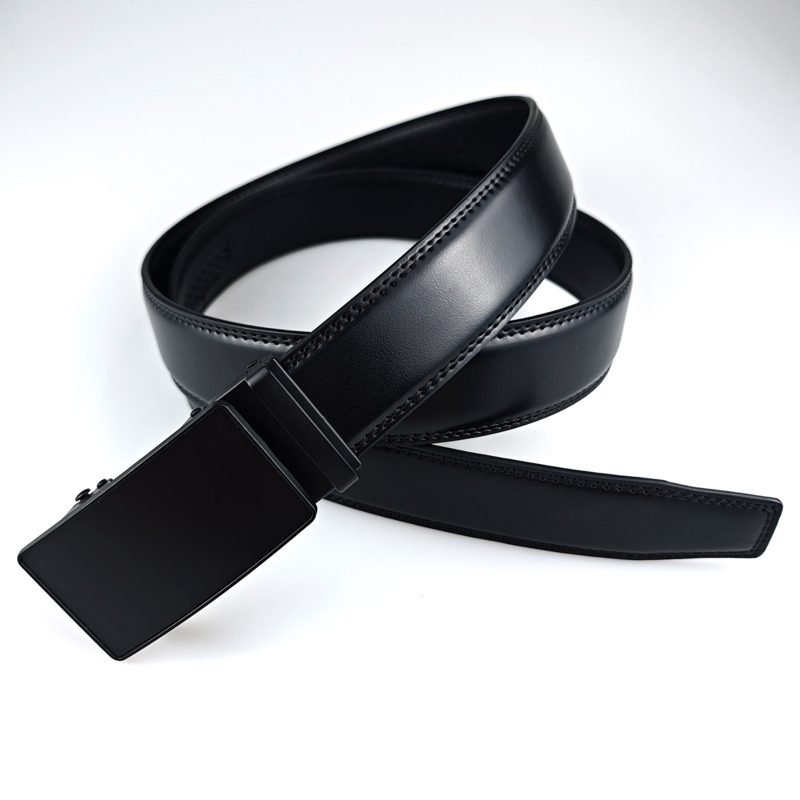 Genuine Leather Mens Ratchet Belt Belts For Men Adjustable Automatic Buckle