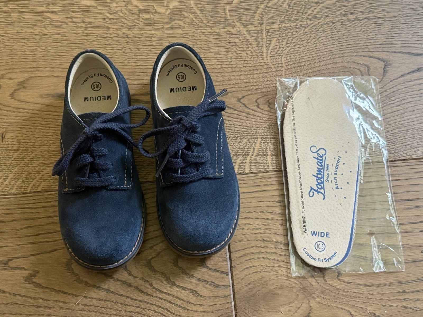 FootMates Bucky 8701 Unisex Denim Blue Leather Lace-Up Oxford Dress US 10.5 NEW