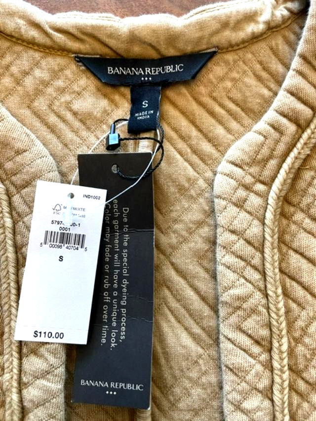 Banana Republic NWT Womens S Jacket Coatigan Quilted Caramel $110 Retail Box Cut