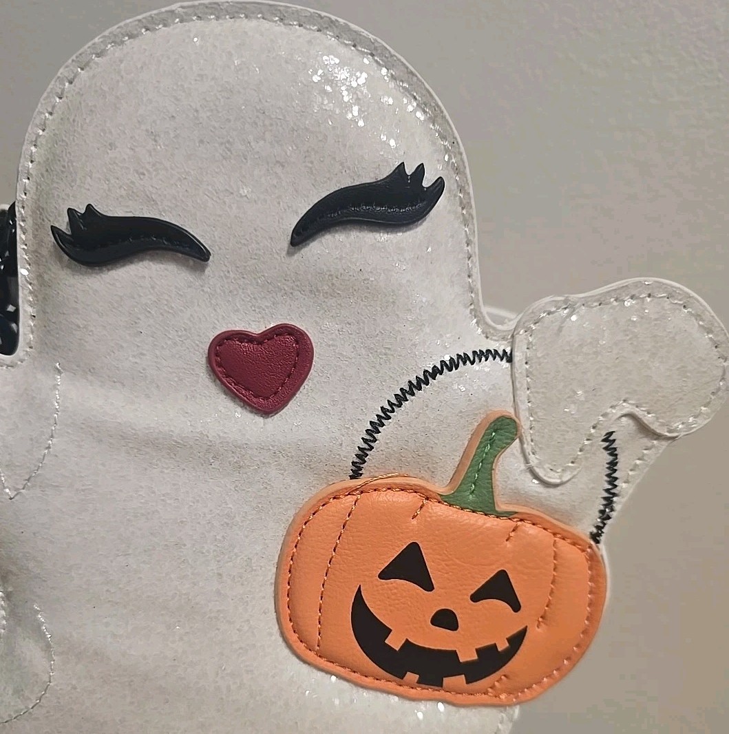 Betsey Johnson Kitsch XO Ghosty Ghost Crossbody Purse Bag Halloween white NEW