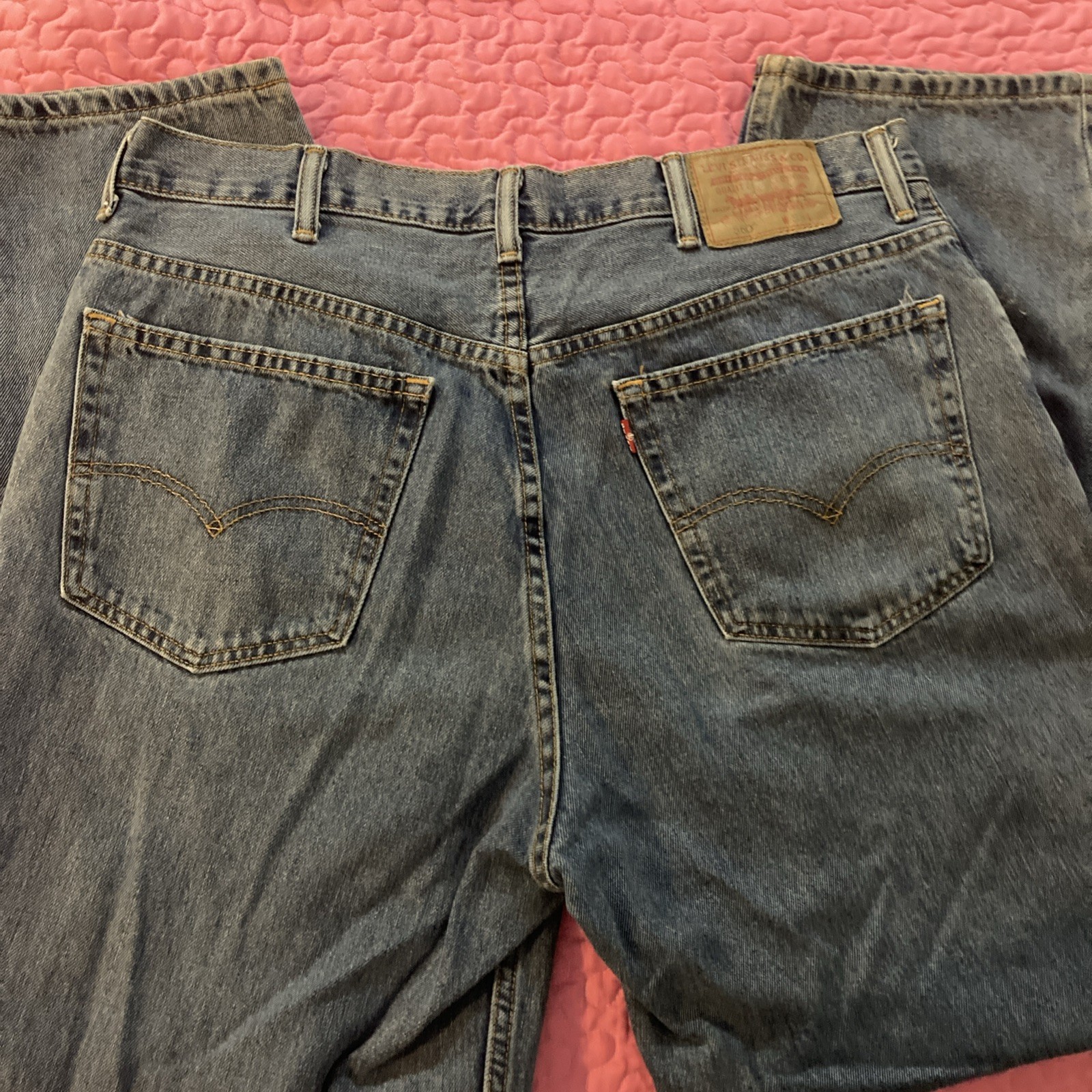 VINTAGE Levis 560 Jeans Mens 38×32 Blue Loose Comfort Fit Baggy Logo