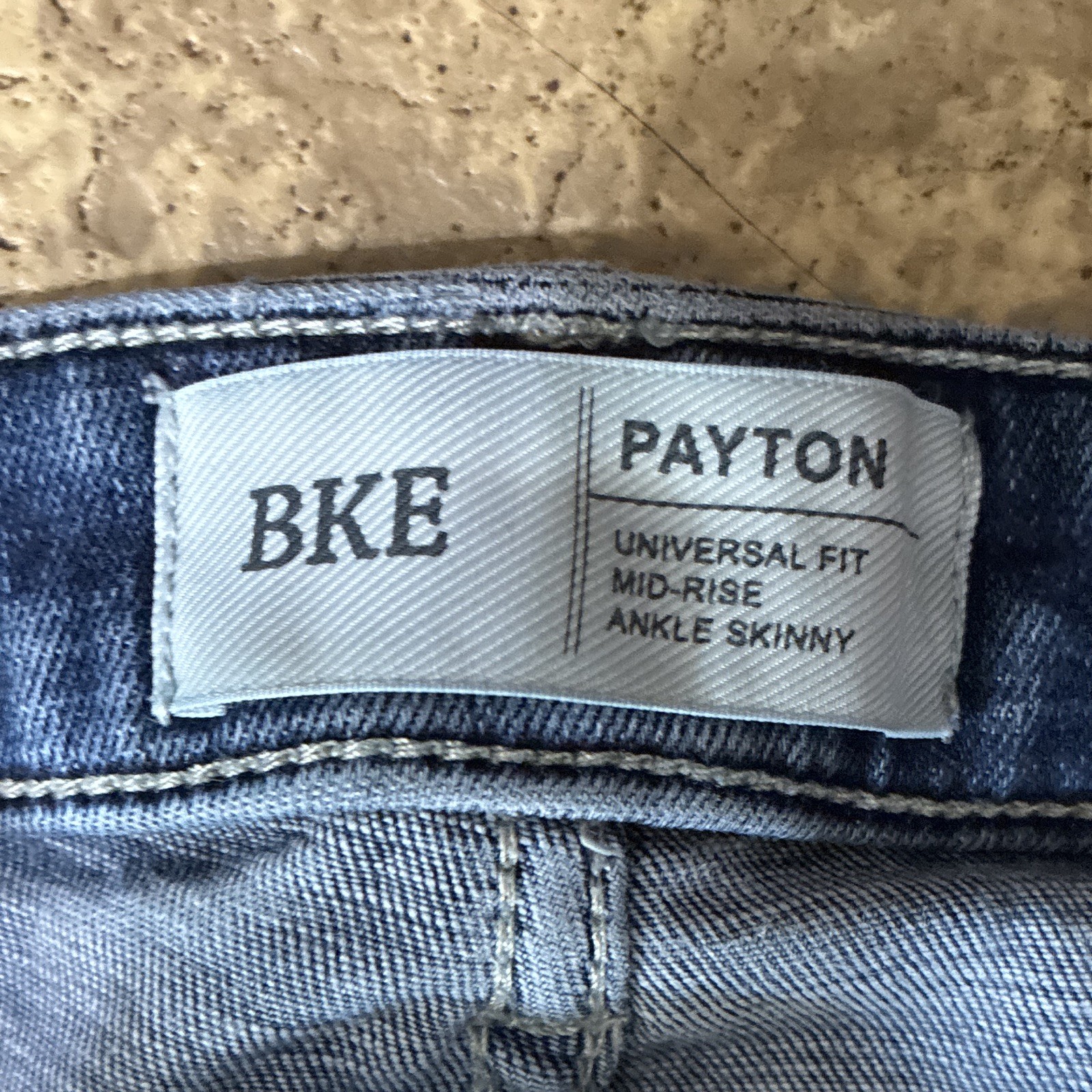 BKE Womens Mid-Rise Ankle Skinny Jeans Blue Medium Wash Distressed Stretch