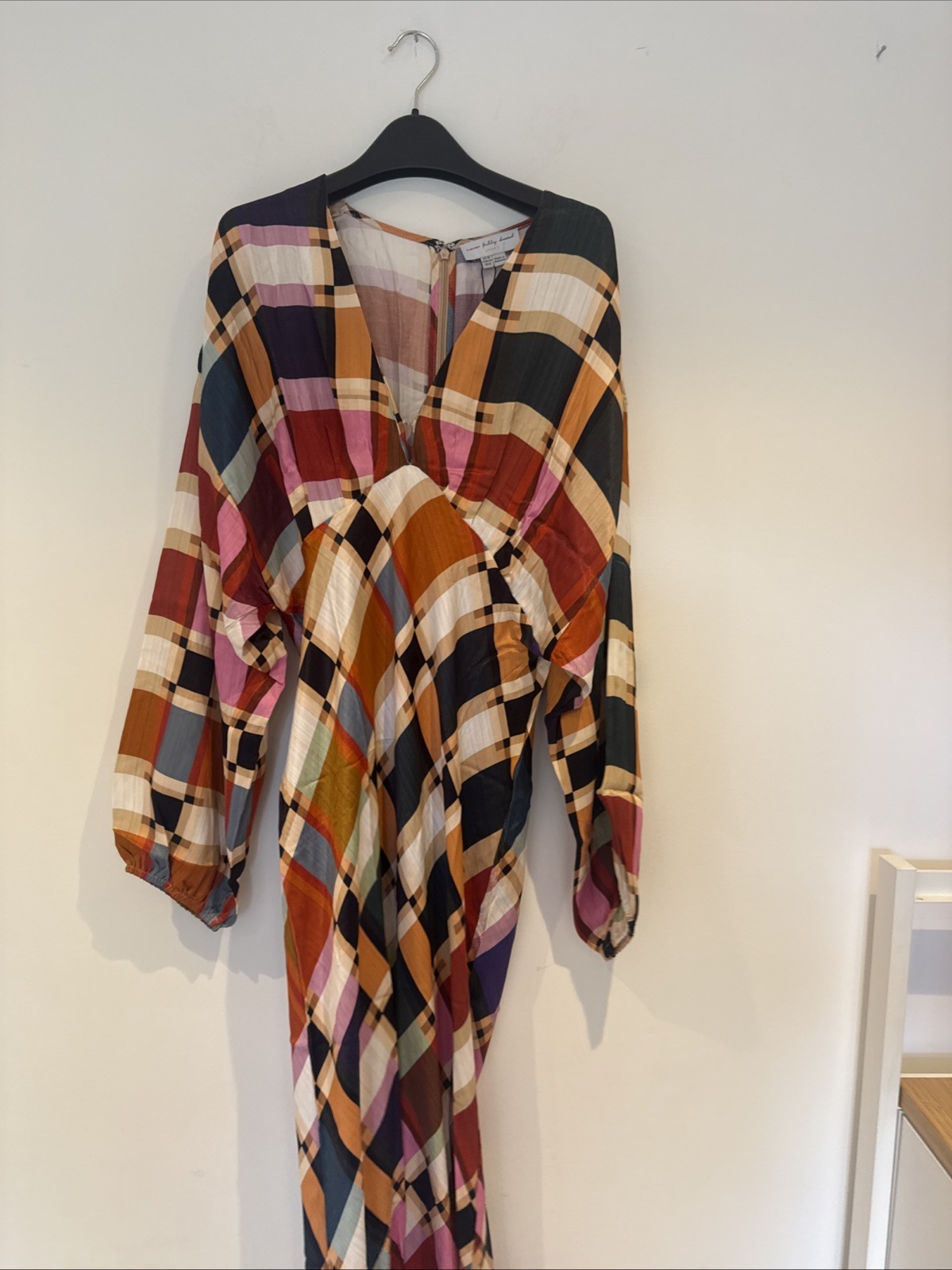 Never Fully Dressed Maxi Dress Size 8 Checked Pattern