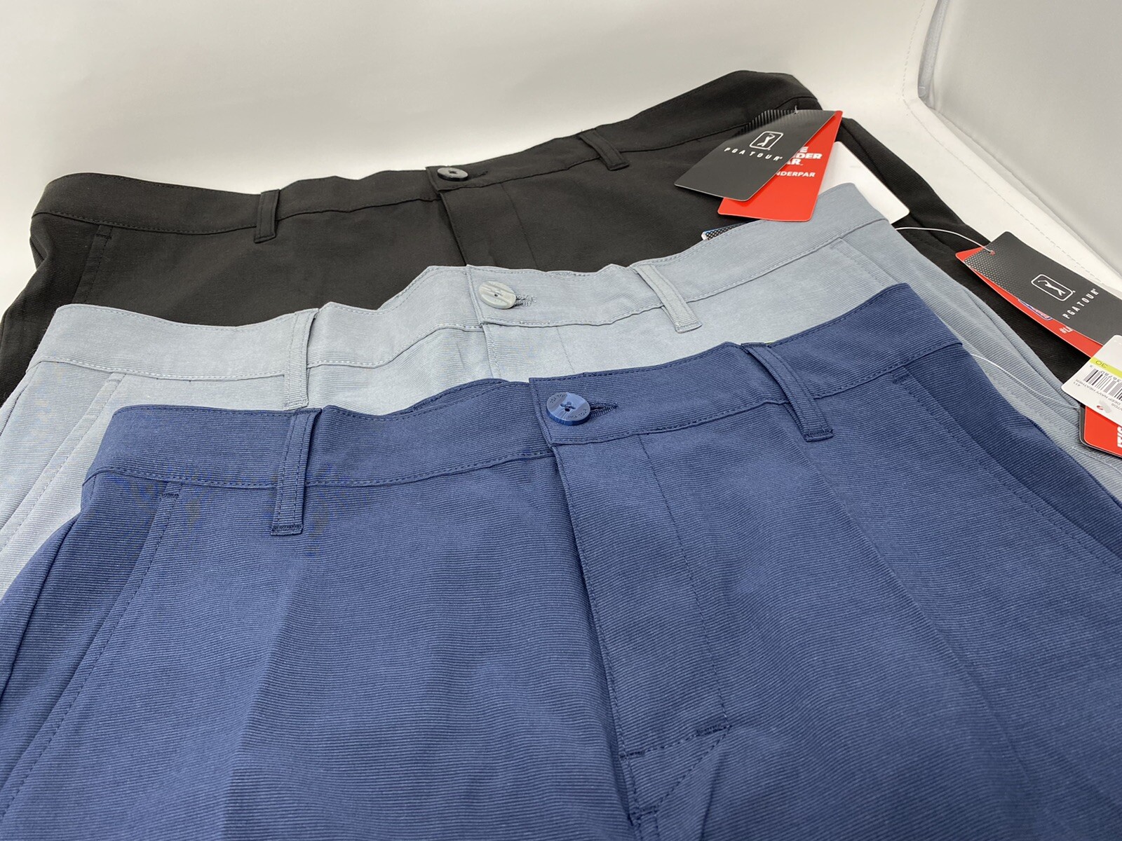 PGA TOUR Men’s Flat Front Shorts – 30, 34, 36, 38, 40, 42, 44 x 9″ Inseam – NEW!