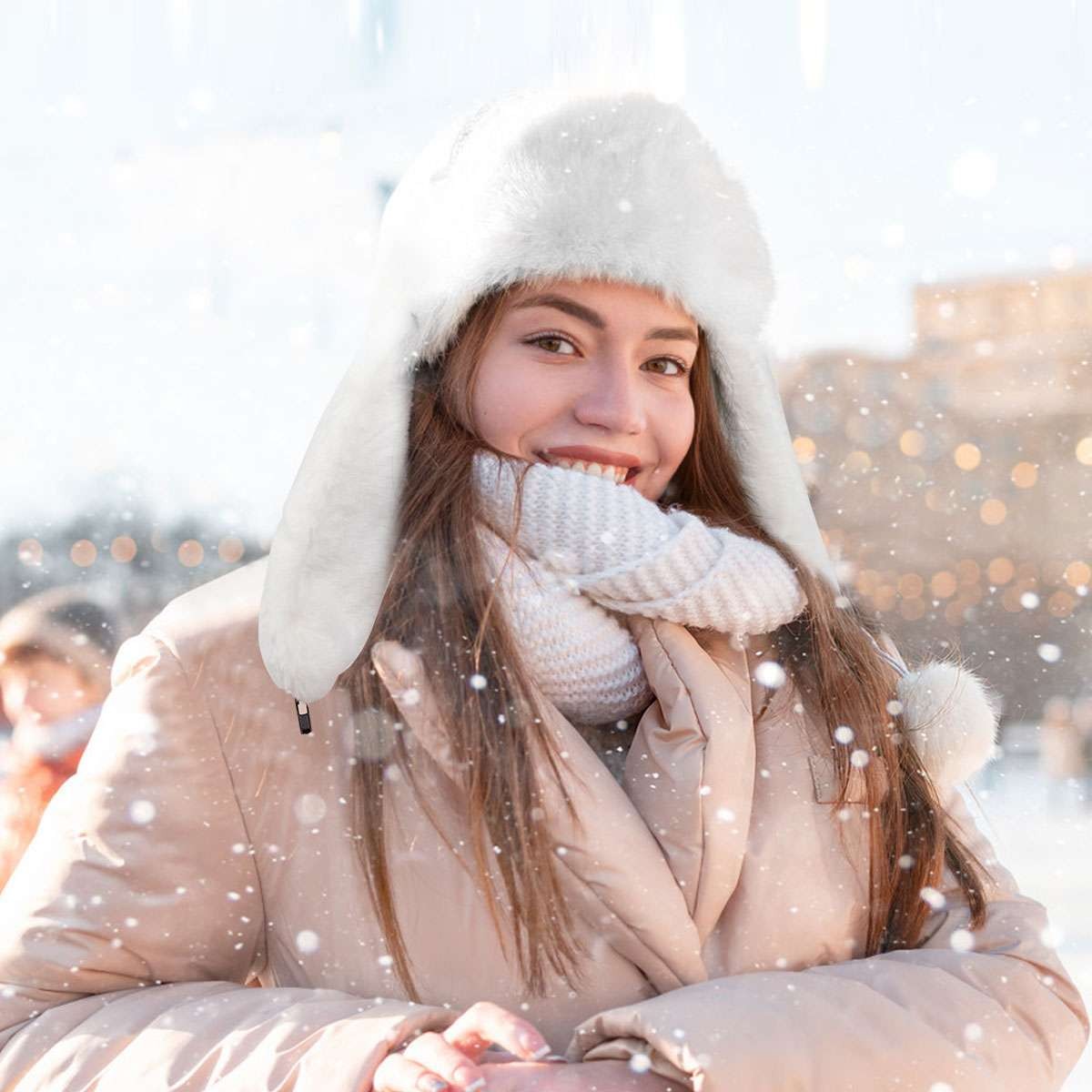 Winter Warm Hat with Ear Flaps Russian Ushanka Aviator Ski Cap for Men Women