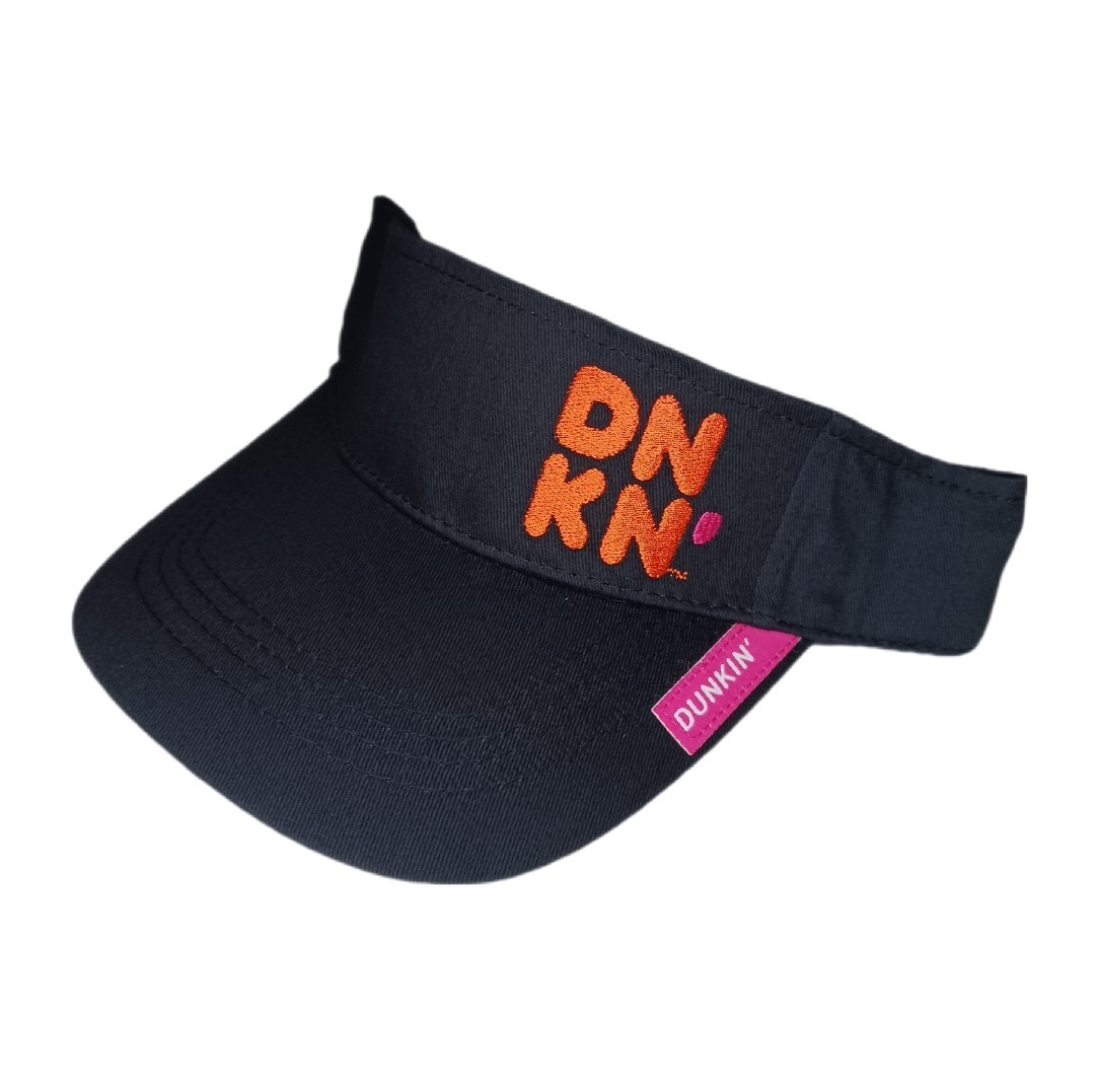 Dunkin’ Donuts Black Work Visor Hook And Loop Adjustable DNKN’ Logo Lot Of 2
